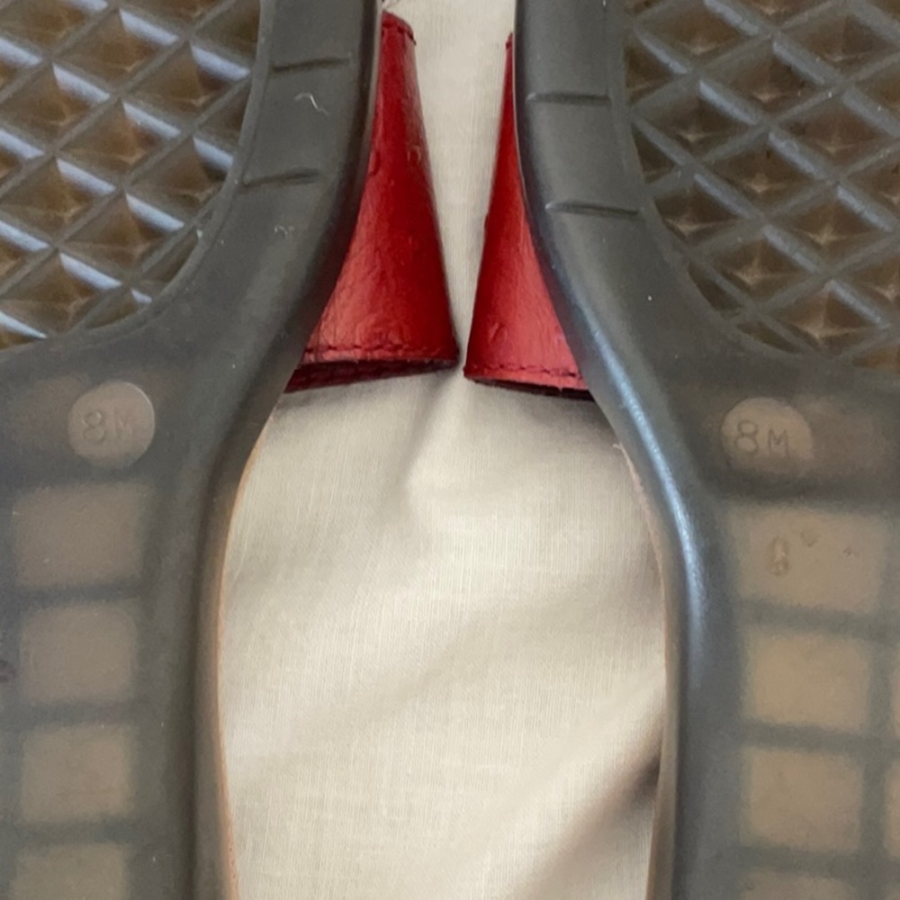 Aerosoles Red Leather Slide Sandals - 8 -  Final Price - Picture 5 of 9
